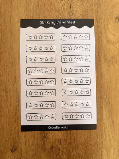 Star Rating Sticker Sheet - Coquette Cloud Co