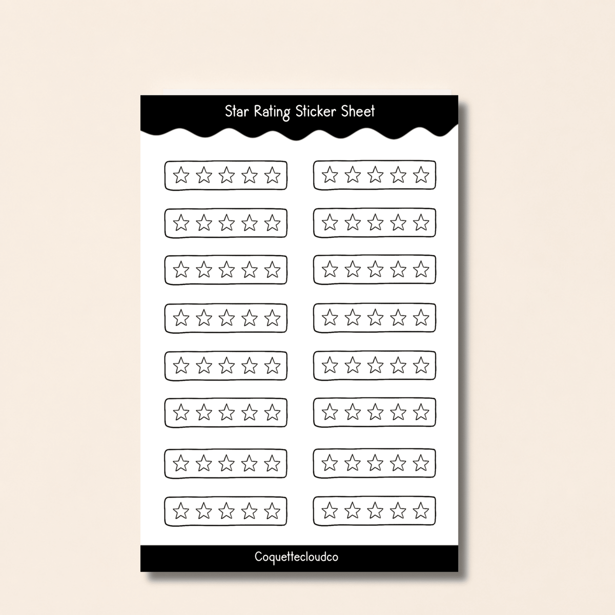 Star Rating Sticker Sheet - Coquette Cloud Co