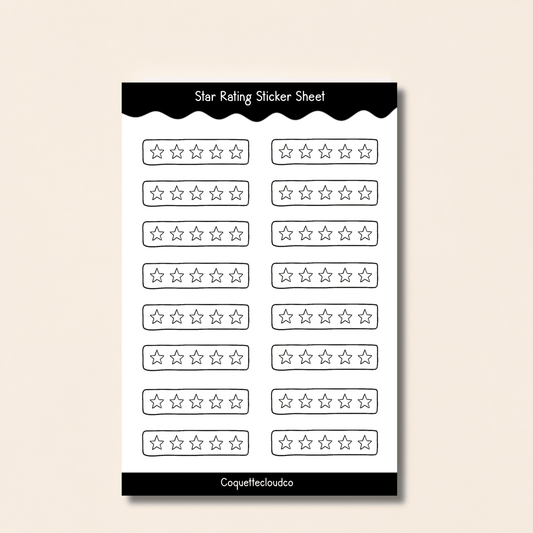 Star Rating Sticker Sheet - Coquette Cloud Co