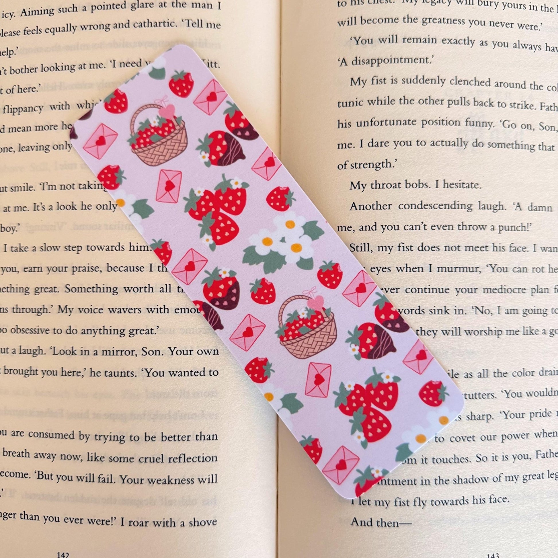 Strawberry Cottage core Bookmark - Coquette Cloud Co