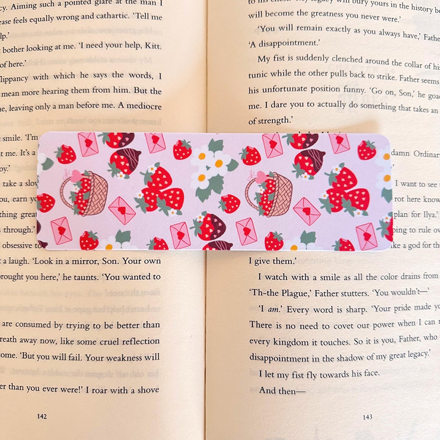 Strawberry Cottage core Bookmark - Coquette Cloud Co