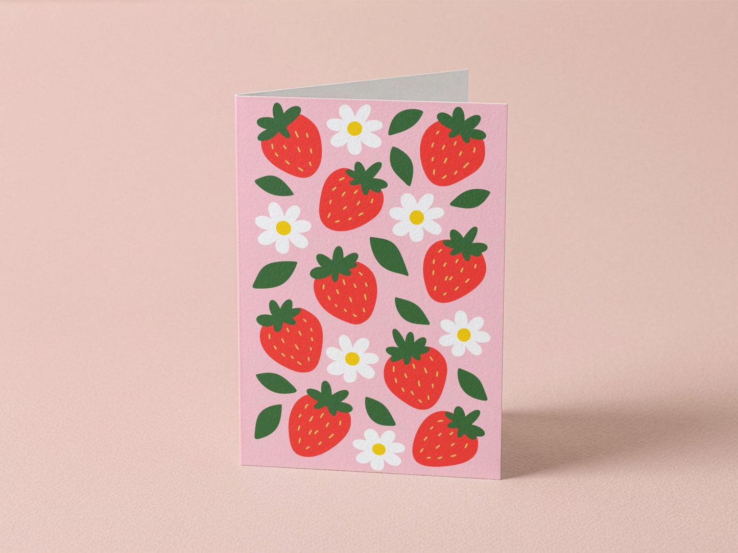 Strawberry Cute Fruit Greeting Card - Coquette Cloud Co