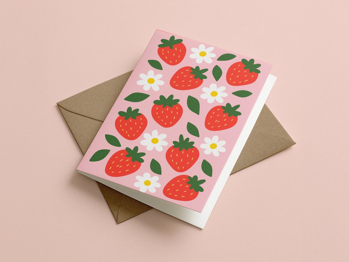 Strawberry Cute Fruit Greeting Card - Coquette Cloud Co
