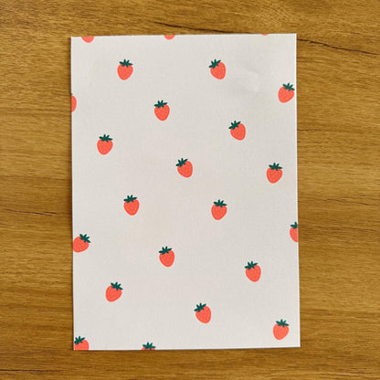 Strawberry Scrapbook Paper Set A5 - Coquette Cloud Co