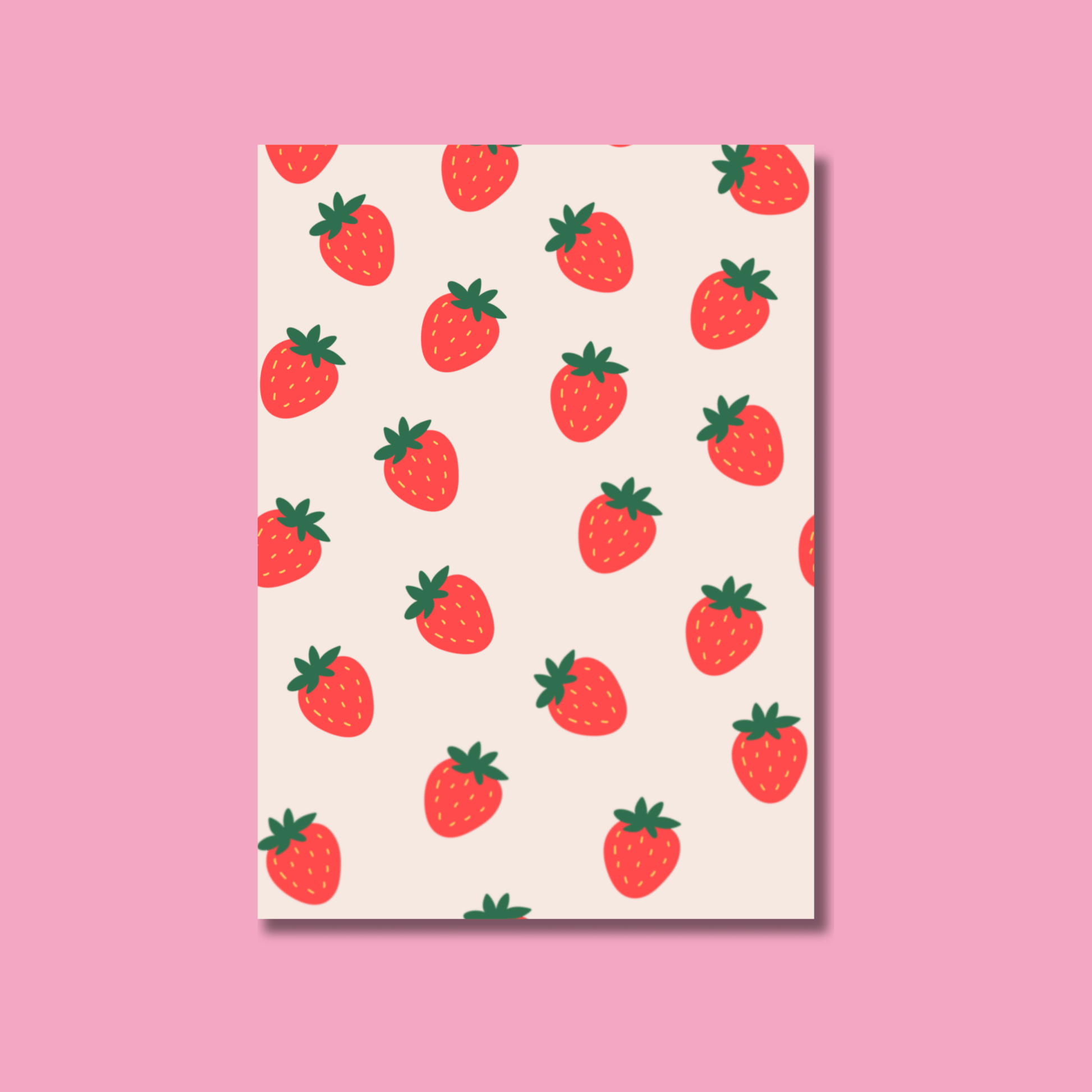 Strawberry Scrapbook Paper Set A5 - Coquette Cloud Co