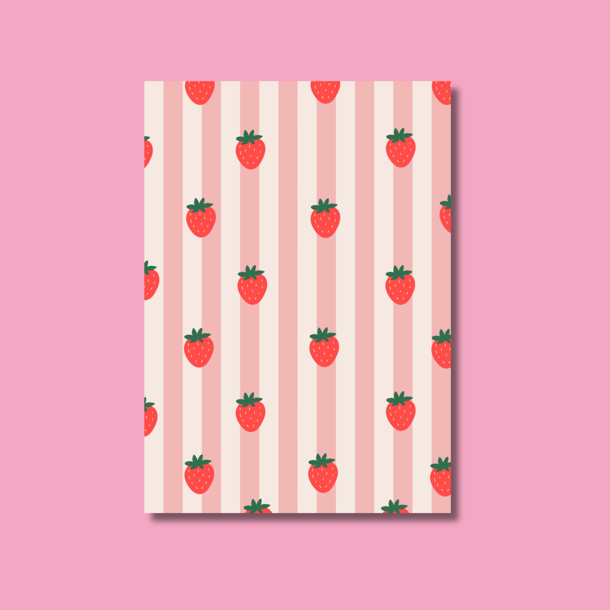 Strawberry Scrapbook Paper Set A5 - Coquette Cloud Co