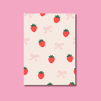 Strawberry Scrapbook Paper Set A5 - Coquette Cloud Co