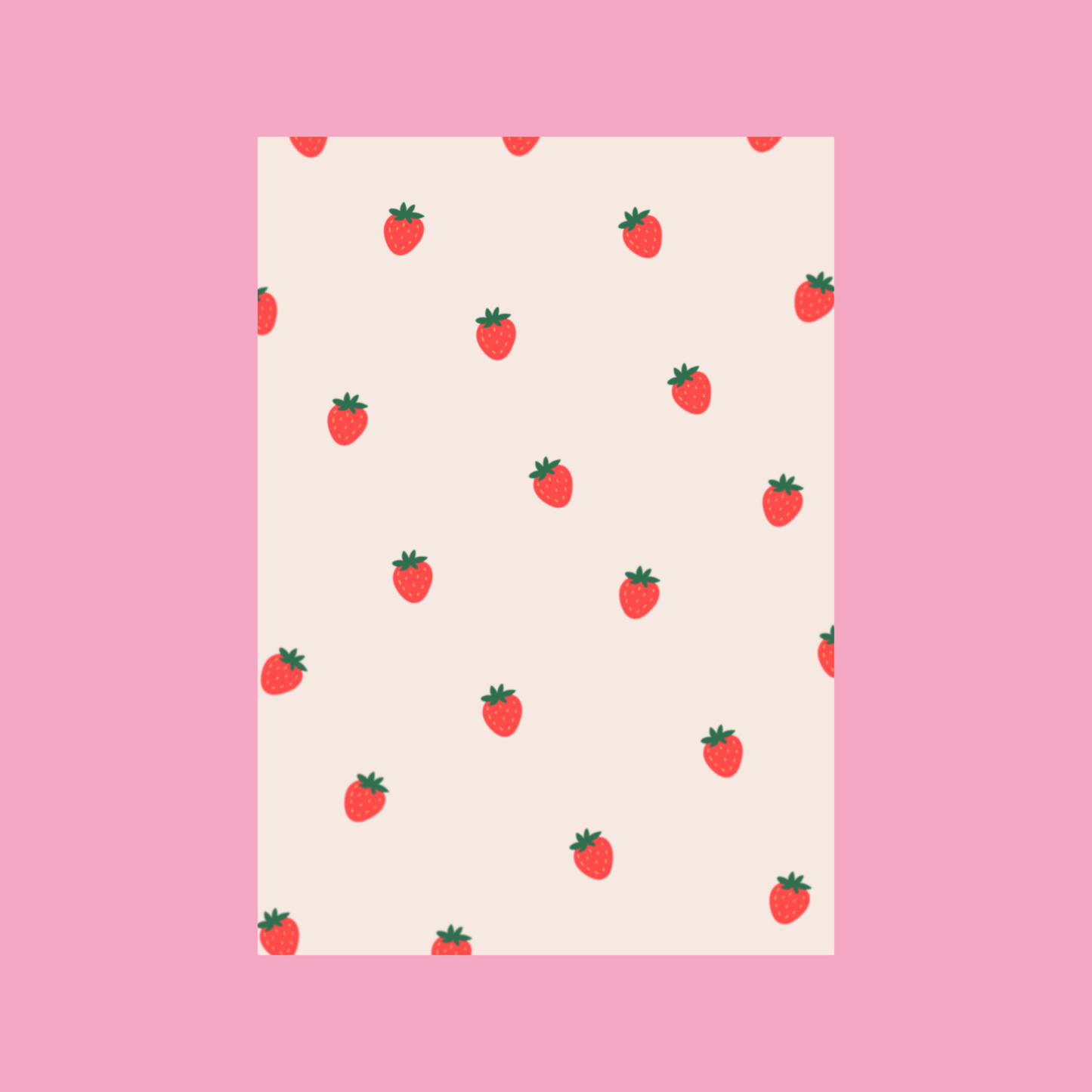 Strawberry Scrapbook Paper Set A5 - Coquette Cloud Co