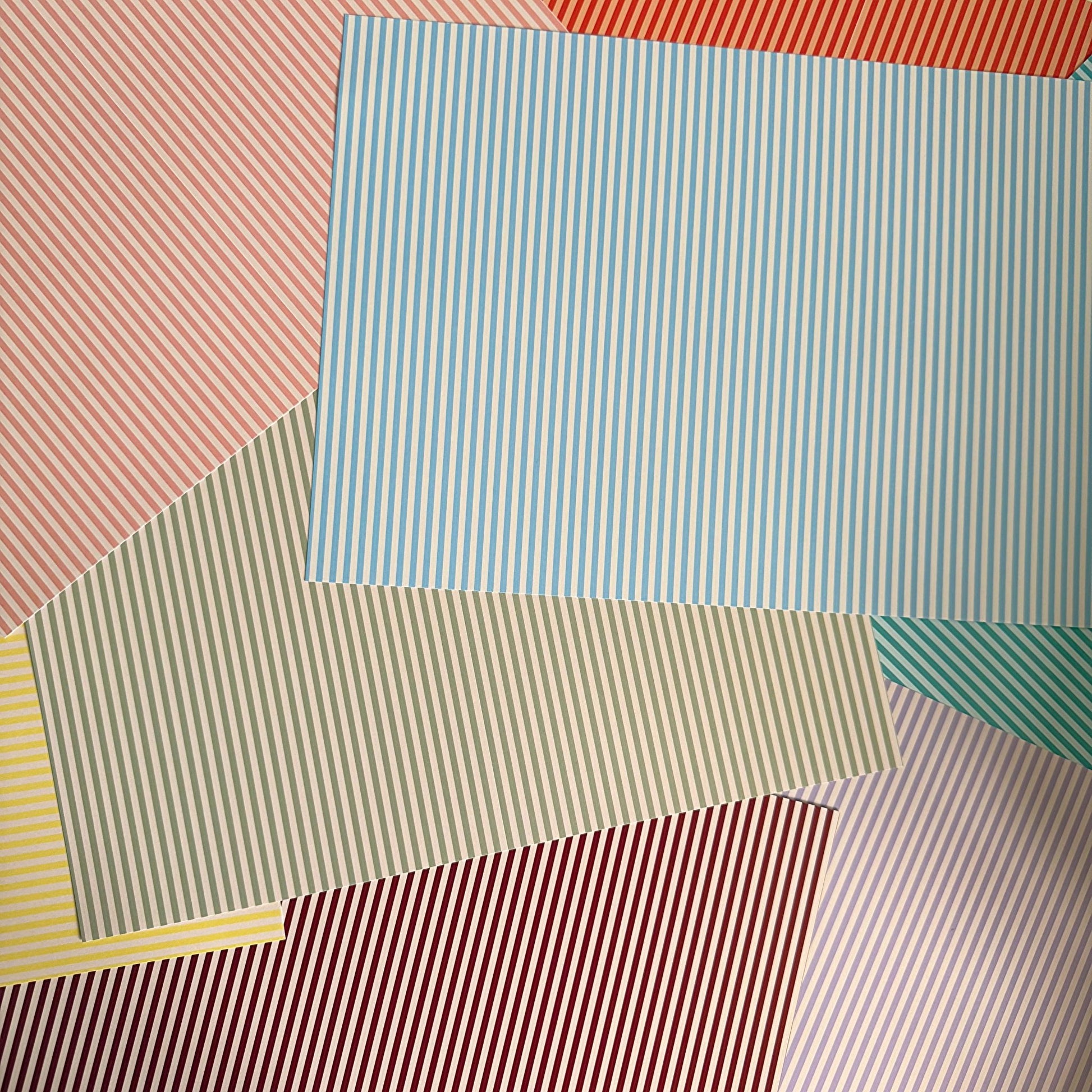 Striped Scrapbook Paper Pack A4 - Coquette Cloud Co