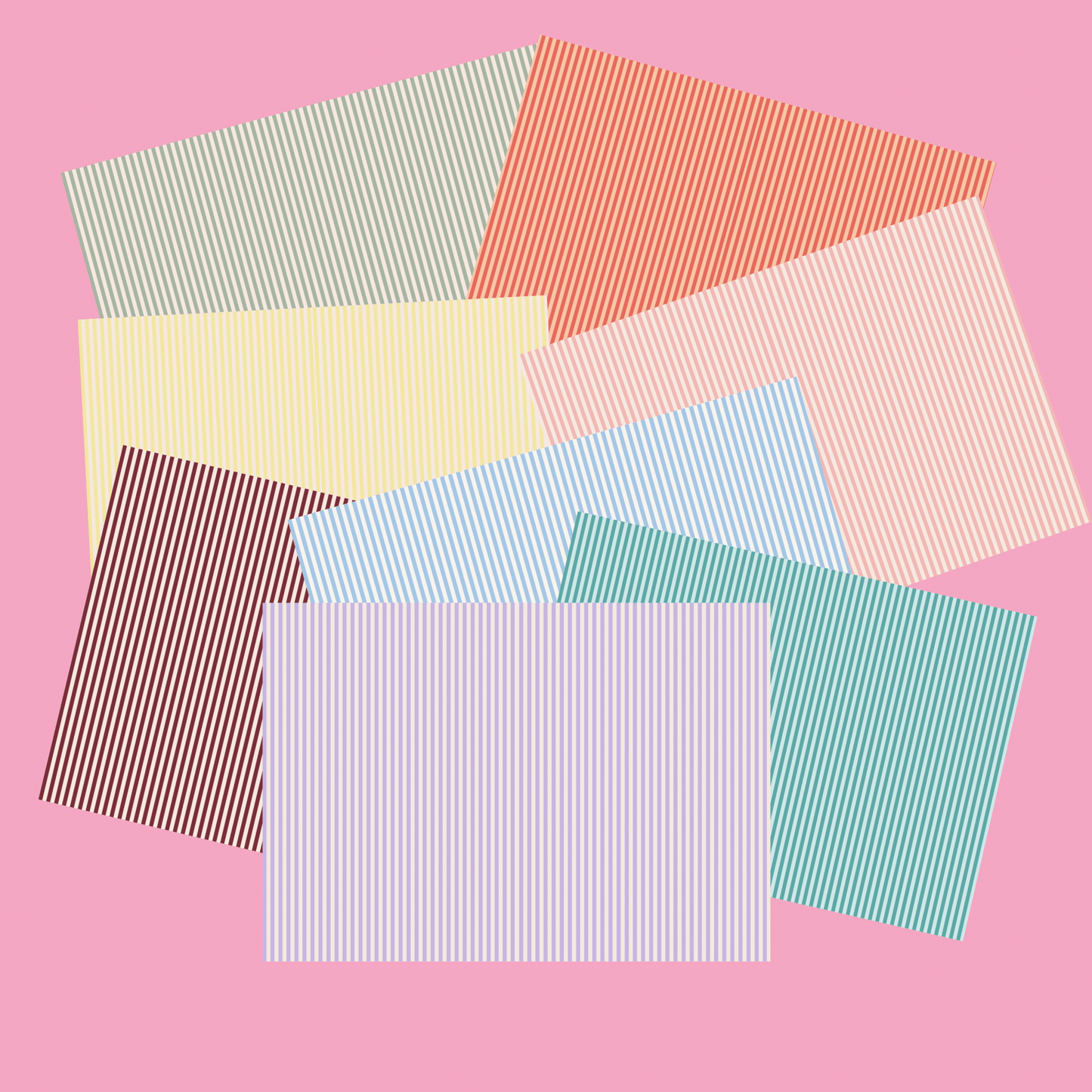 Striped Scrapbook Paper Pack A4 - Coquette Cloud Co