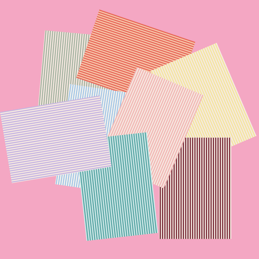 Striped Scrapbook Paper Pack A5 - Coquette Cloud Co