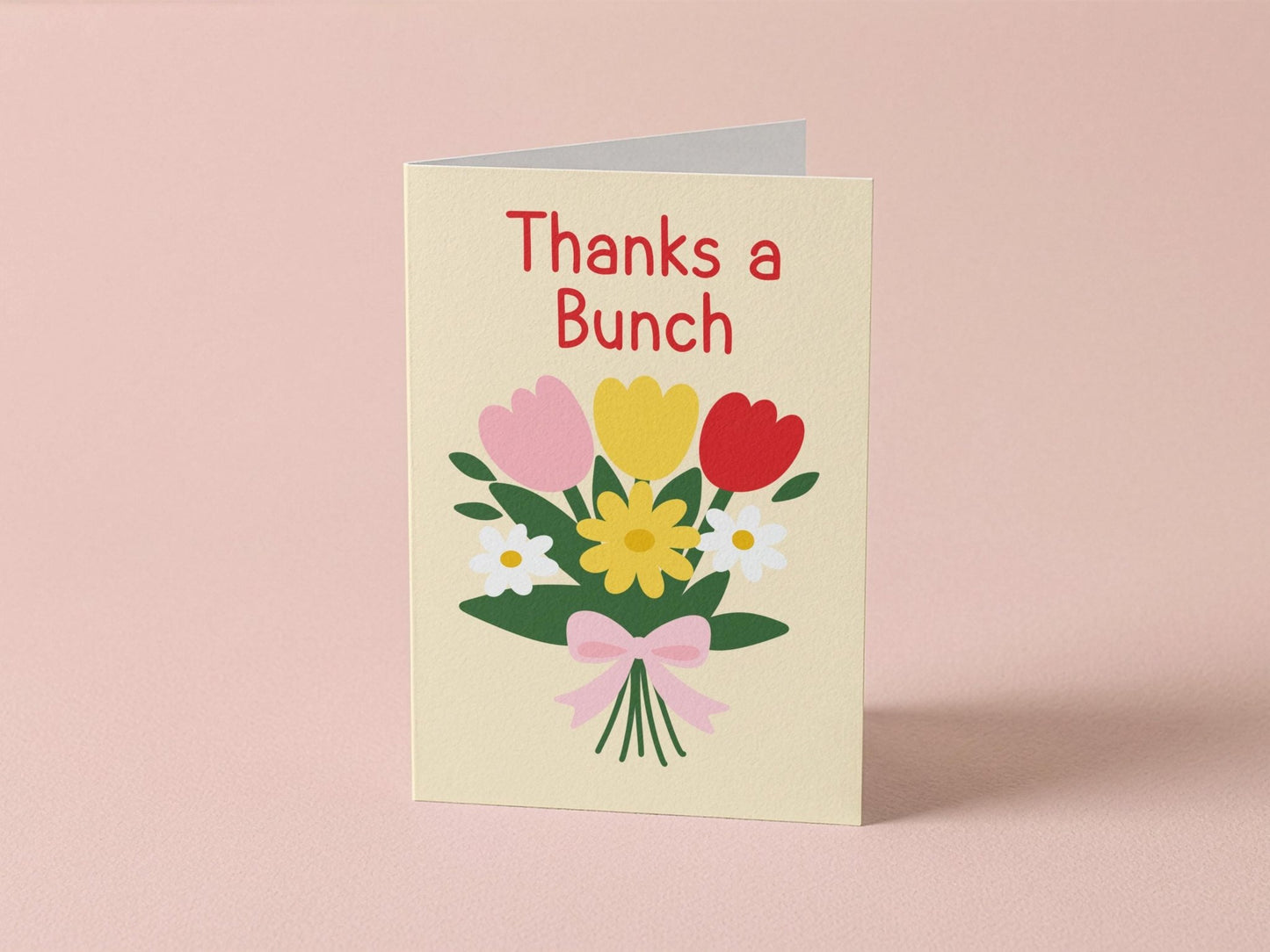 “Thanks a Bunch”, Cute Floral Thank You Card - Coquette Cloud Co
