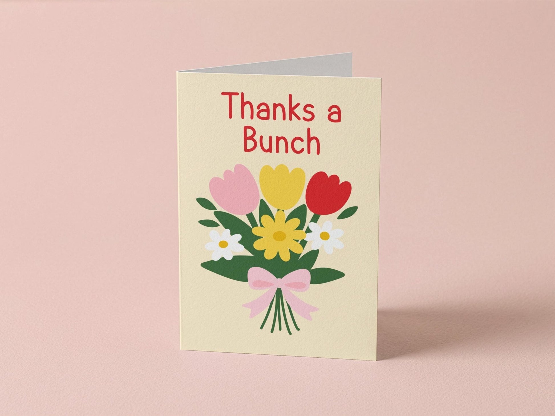“Thanks a Bunch”, Cute Floral Thank You Card - Coquette Cloud Co