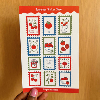 Tomato Sticker Sheet - Coquette Cloud Co