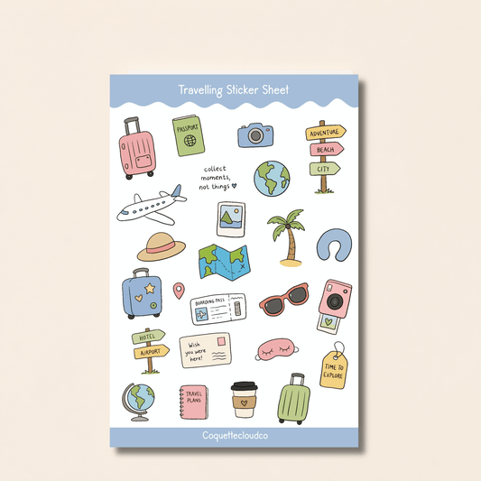 Travel Sticker Sheet - Coquette Cloud Co