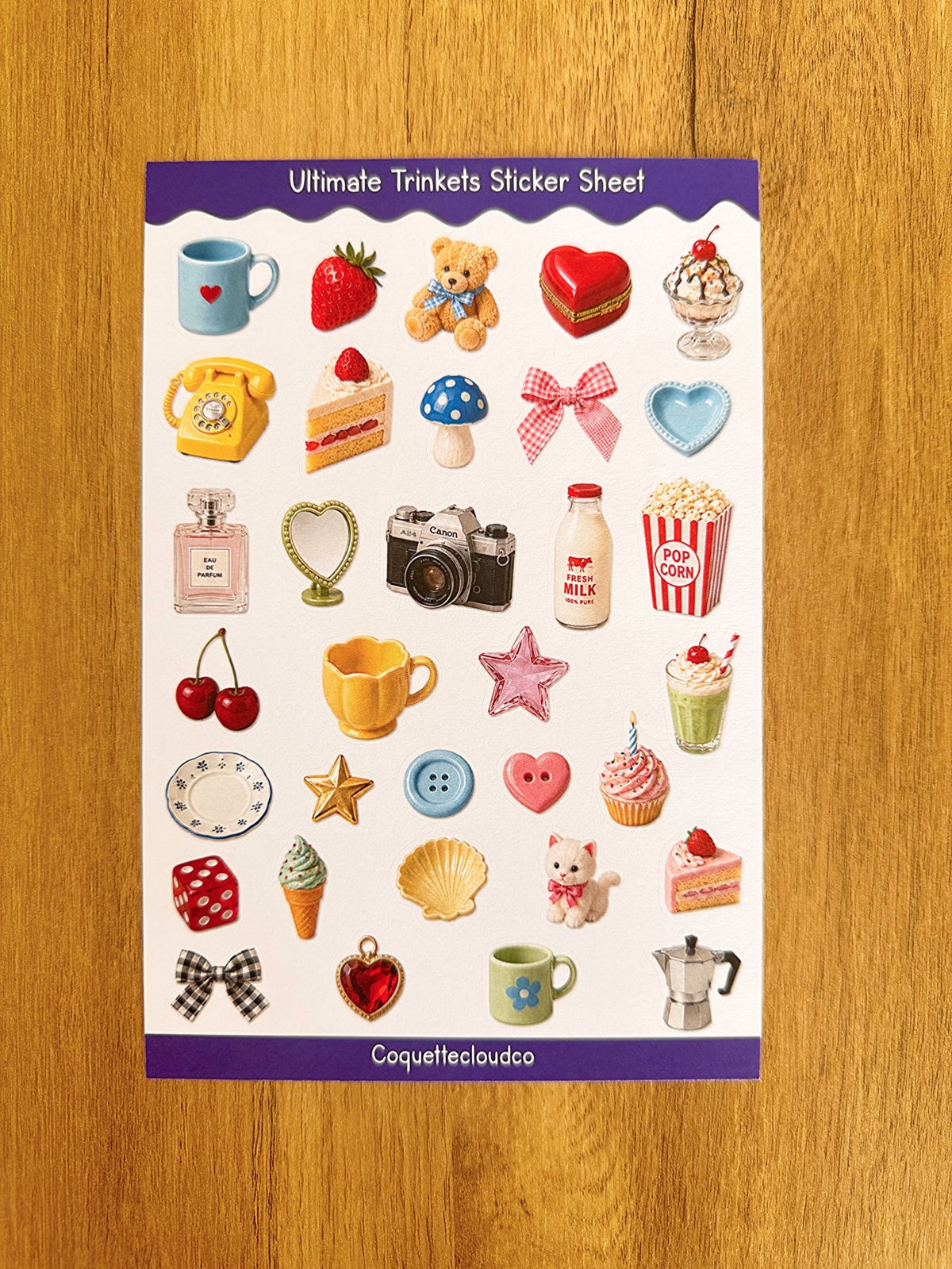 Ultimate Trinkets Sticker Sheet - Coquette Cloud Co