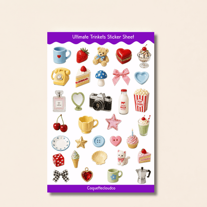 Ultimate Trinkets Sticker Sheet - Coquette Cloud Co