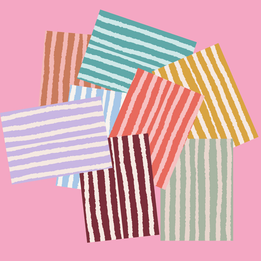 Wavy Stripe Scrapbook Paper Pack A5 - Coquette Cloud Co