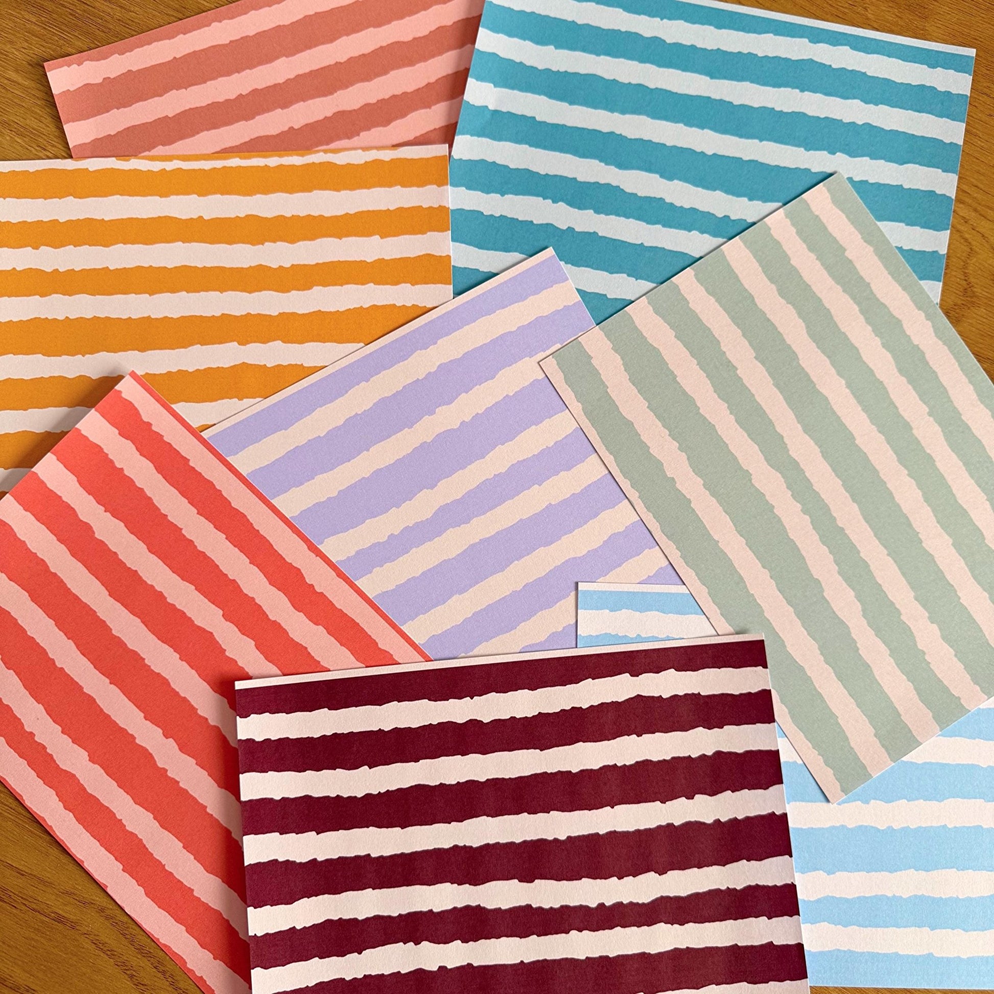 Wavy Stripe Scrapbook Paper Pack A5 - Coquette Cloud Co