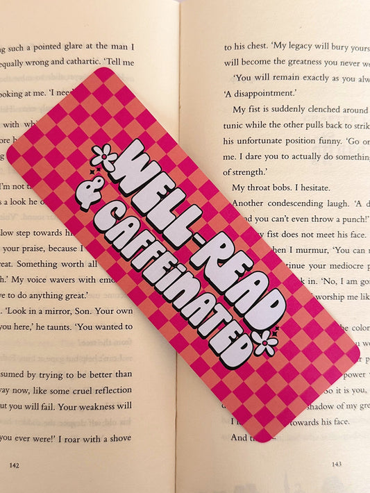Well Read & Caffeinated Bookmark - Coquette Cloud Co